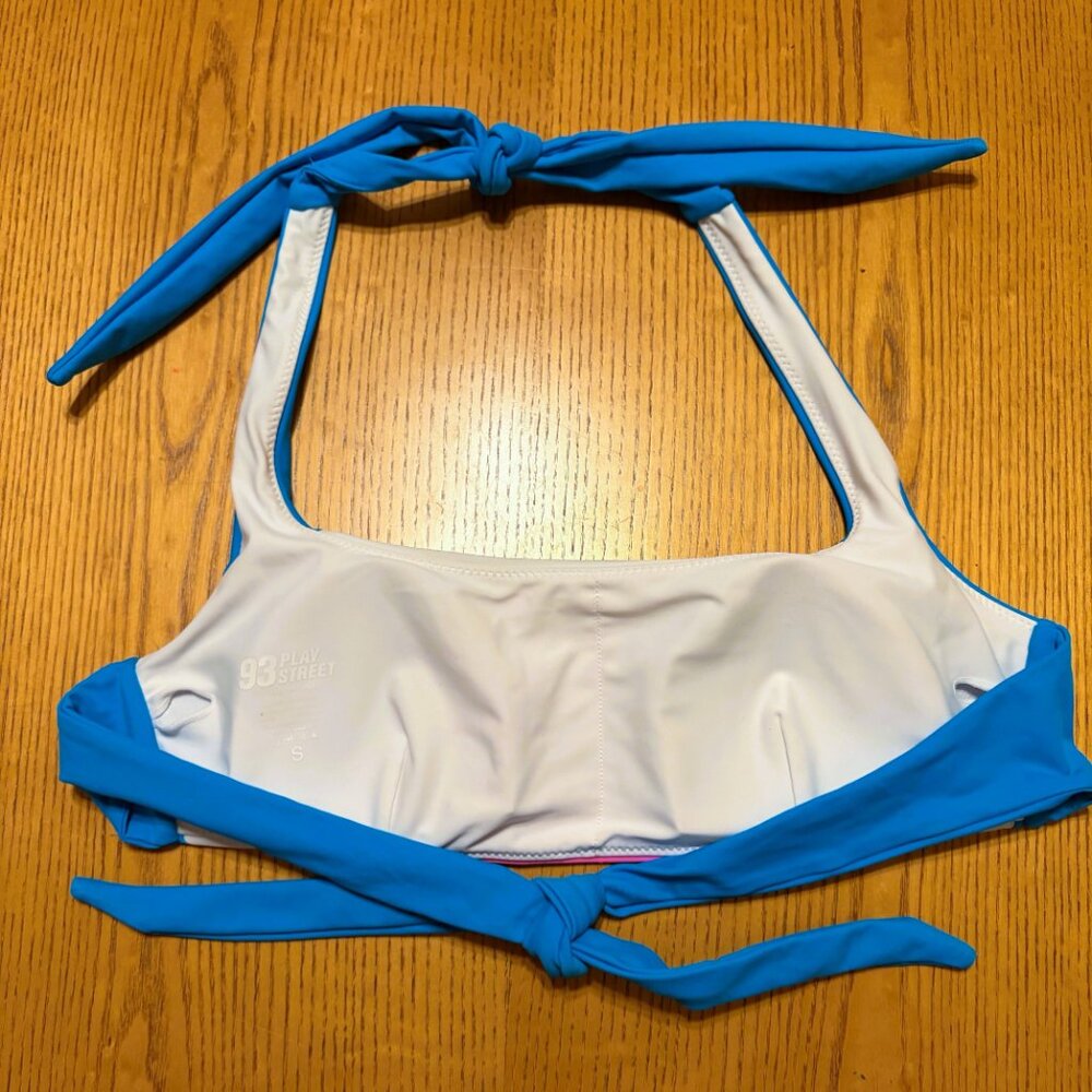 93 Play Street Parker Halter Bikini Top in Bubblegum Lagoon – Size S - Picture 2 of 4